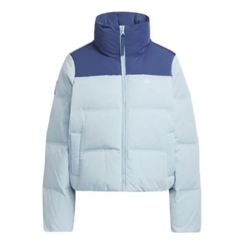 (WMNS) adidas Originals Short Down Jacket 'Blue' IU4814 sold by KicksCrew
