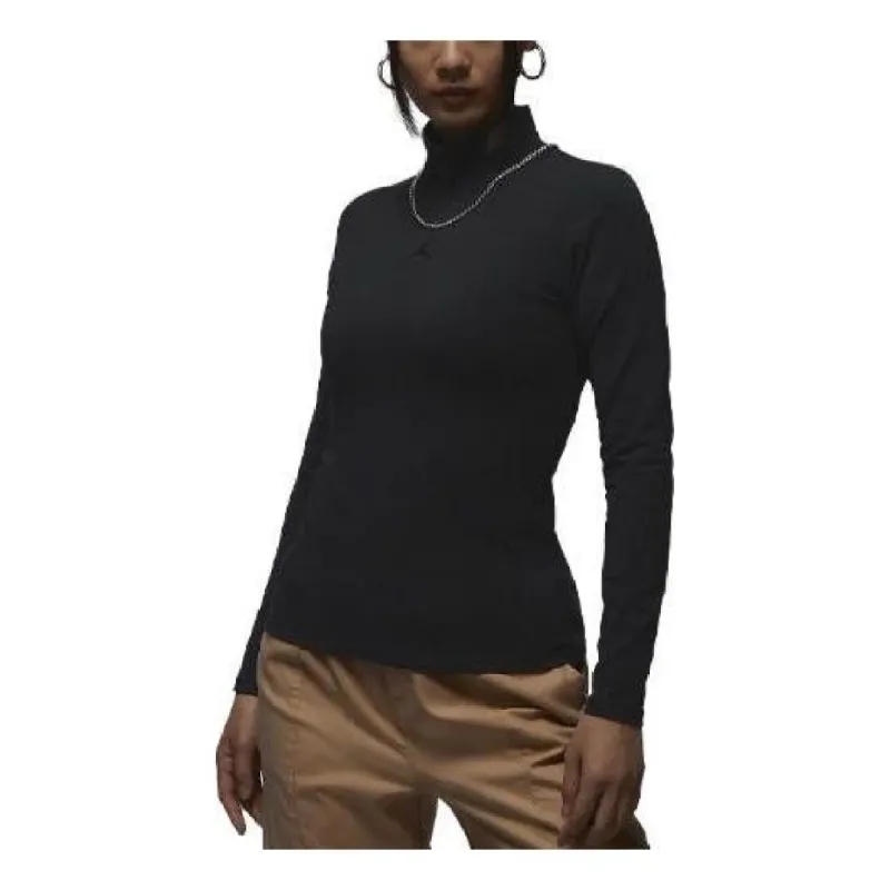 (WMNS) Air Jordan Long-Sleeve Mock Neck Top 'Black' FQ8059-010 sold by KicksCrew