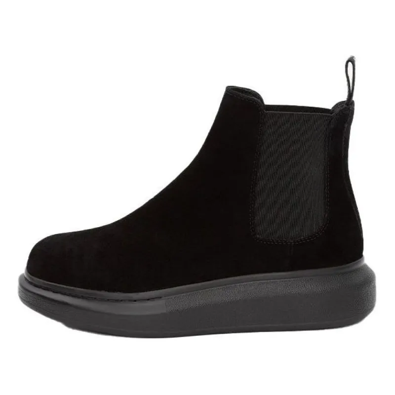 (WMNS) Alexander McQueen Hybrid Chelsea Boot 'Black Suede' 586398WHXK61000 made by Alexander McQueen