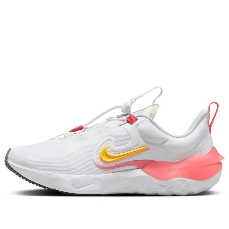 (GS) Nike Run Flow 'White Pink Yellow' DR0472-100 sold by KicksCrew