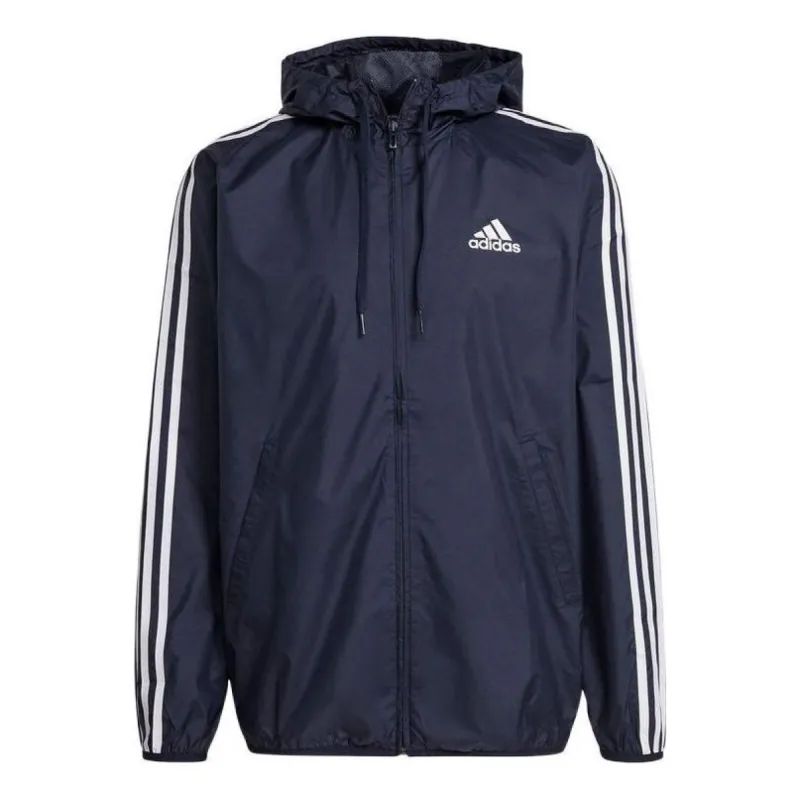 adidas Primegreen Essentials 3-Stripes Windbreaker Jacket 'Navy' GK9028 sold by KicksCrew