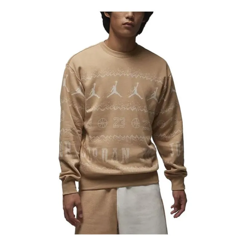Air jordan essential holiday fleece crew 'Hemp' FD7464-200 sold by KicksCrew