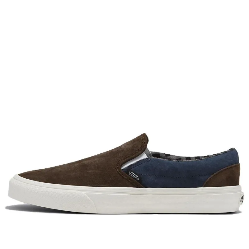 Vans Classic Slip-On Pig Suede Shoes 'Plaid Brown Navy' VN000BVZBF1 sold by KicksCrew