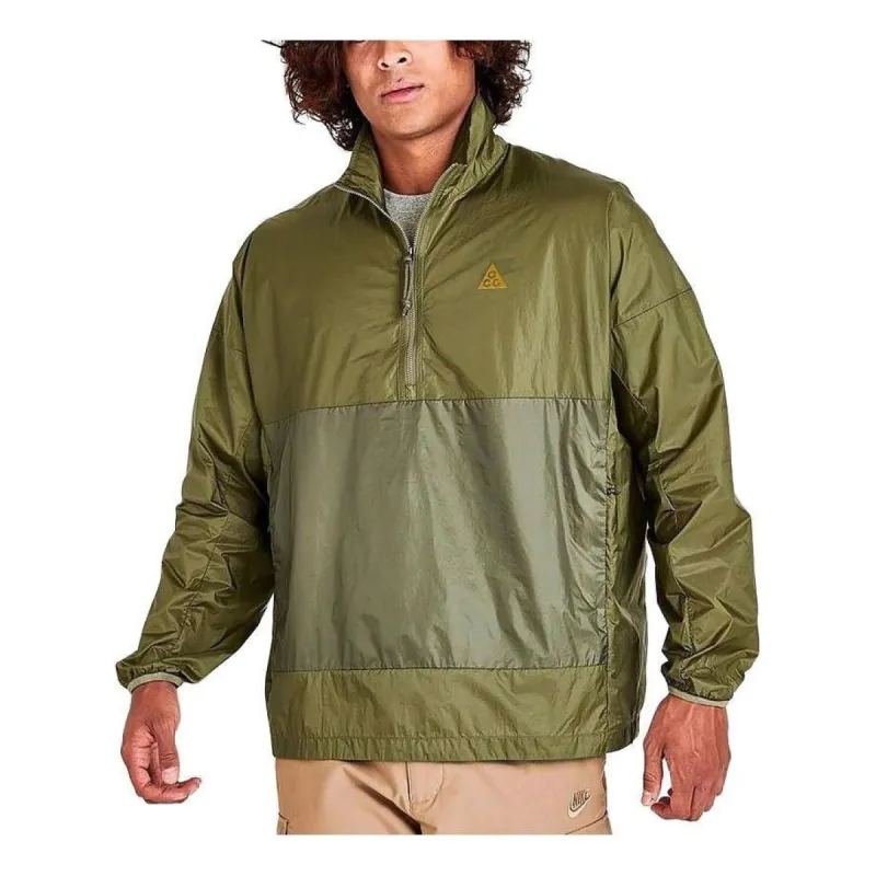Nike Acg Half-Zip Windbreaker Jacket 'Olive' DN3953-378 sold by KicksCrew