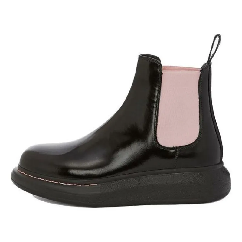 (WMNS) Alexander McQueen Hybrid Chelsea Boot 'Black Sugar Pink' 586398WHX521123 made by Alexander McQueen