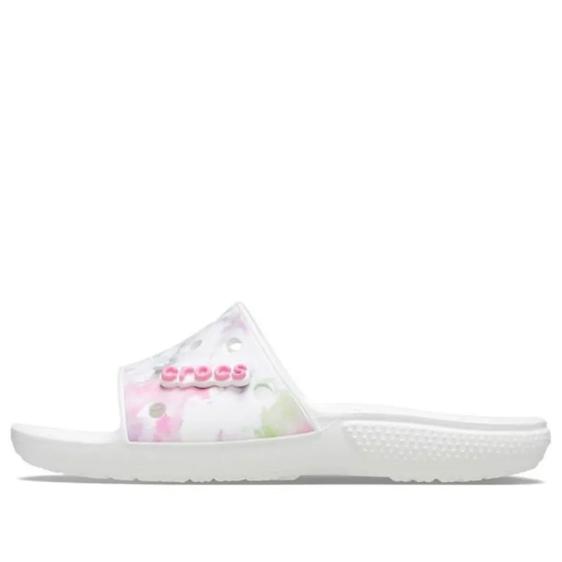 Crocs Classic Bleach Dye Slides 'White Pink' 207411-94S sold by KicksCrew