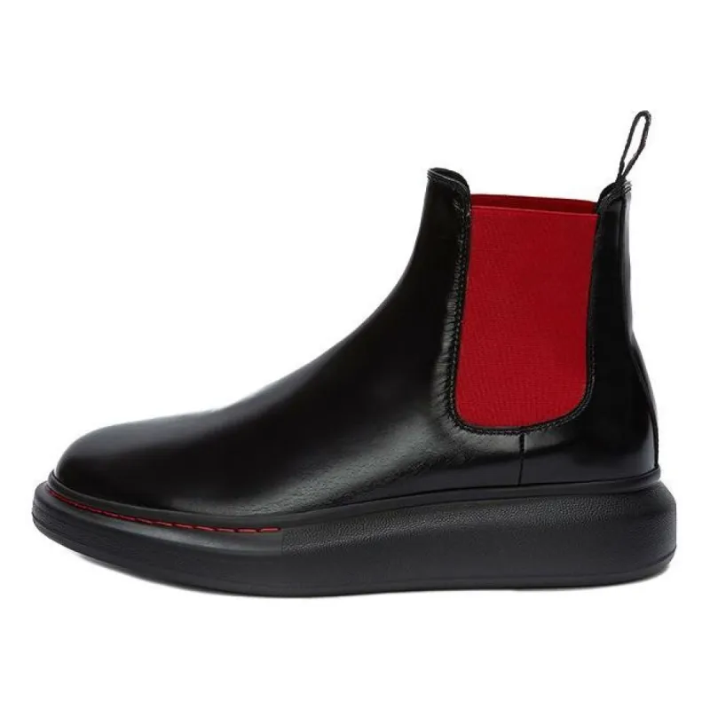 (WMNS) Alexander McQueen Hybrid Chelsea Boot 'Black Red' 586398WHX521066 made by Alexander McQueen