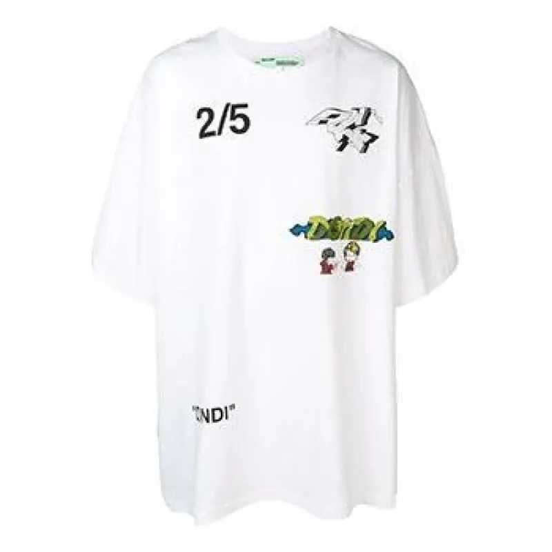 Men's Off-White 2/5 Back Printing Short Sleeve White T-Shirt OMAA066S191850120188 sold by KicksCrew