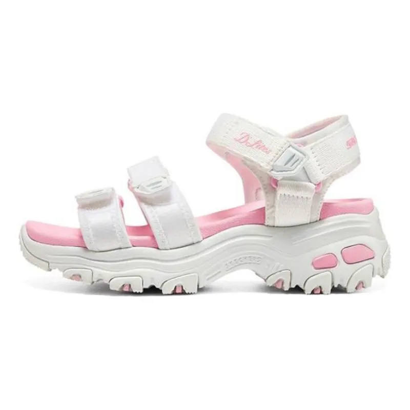 (GS) Skechers D'lites Sandals 'White Pink' 664134L-WHT sold by KicksCrew