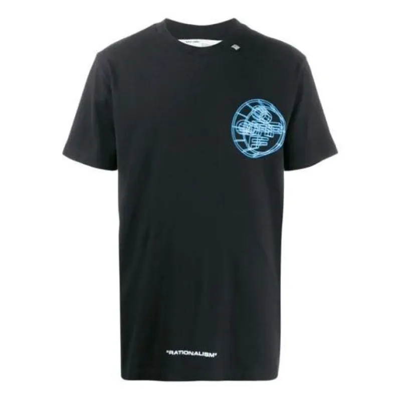 Men's Off-White Logo Printing Short Sleeve Black T-Shirt OMAA027R201850031088 sold by KicksCrew
