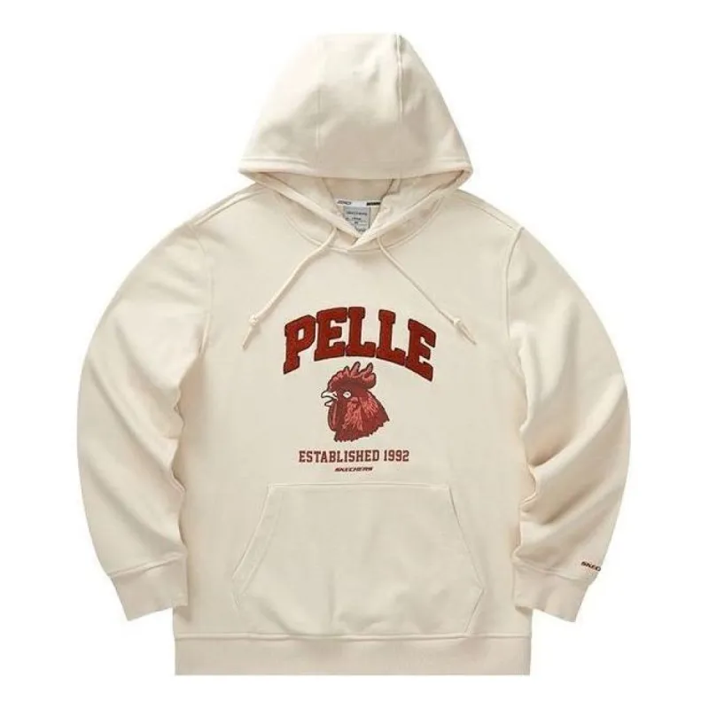 Skechers Letter Printed Long Sleeve Hoodie 'Beige Red' L422M027-029Y sold by KicksCrew