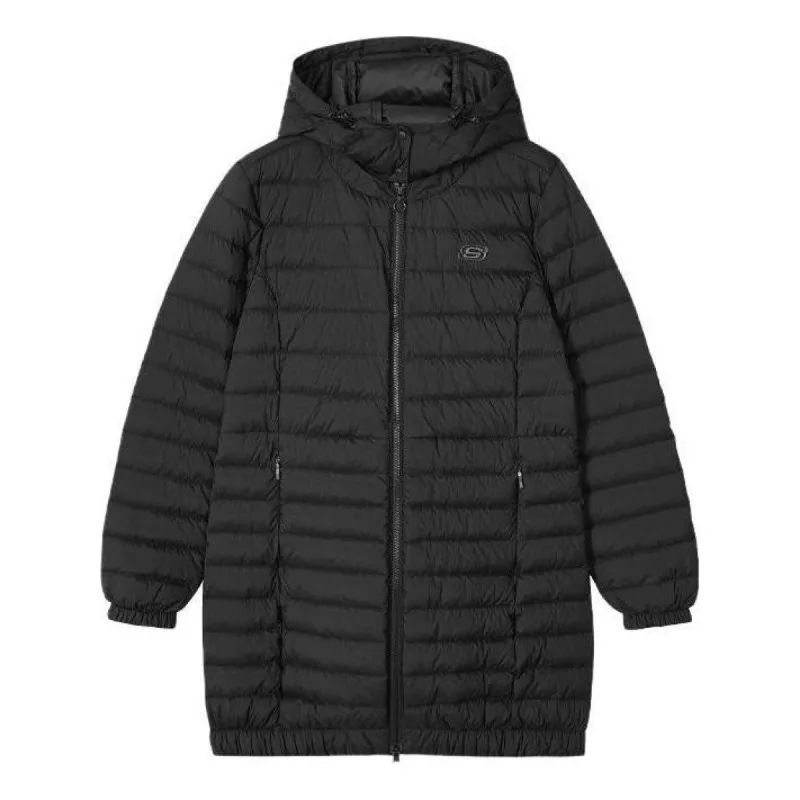 (WMNS) Skechers Long Down Jacket 'Black' L421W018-0018 sold by KicksCrew