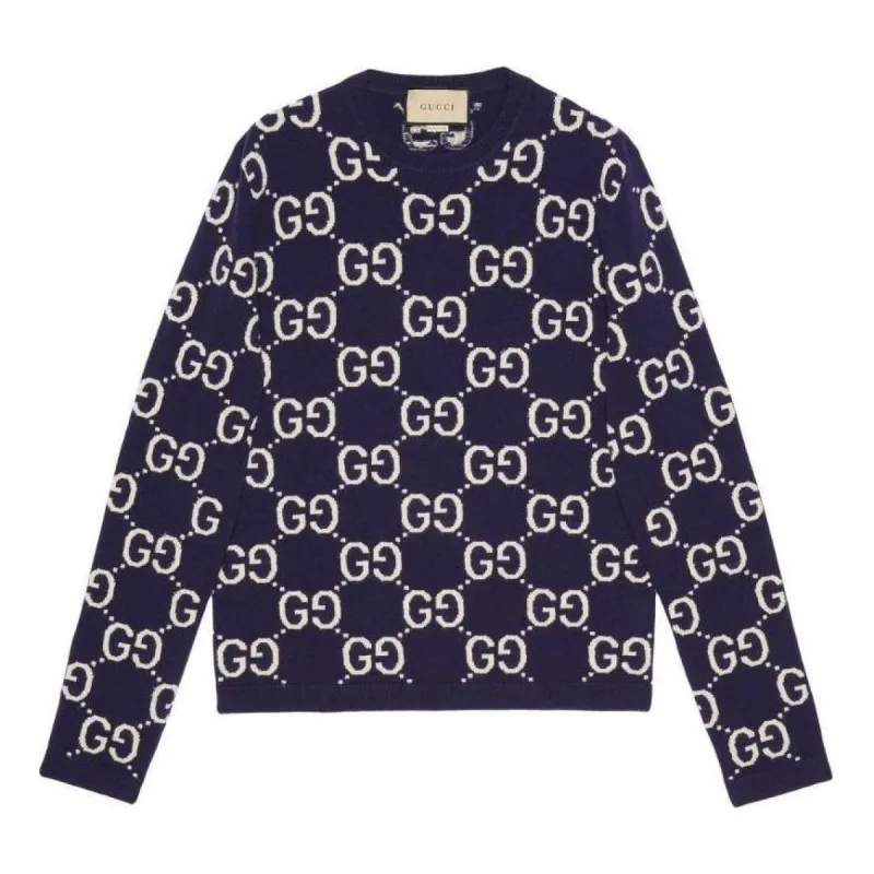 Gucci GG Wool Jacquard Sweater 'Blue Ivory' 692900-XKCC5-4492 sold by KicksCrew