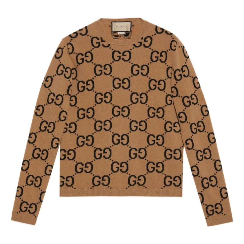 Gucci GG Wool Jacquard Sweater 'Camel Black' 692900-XKCC5-2075 sold by KicksCrew