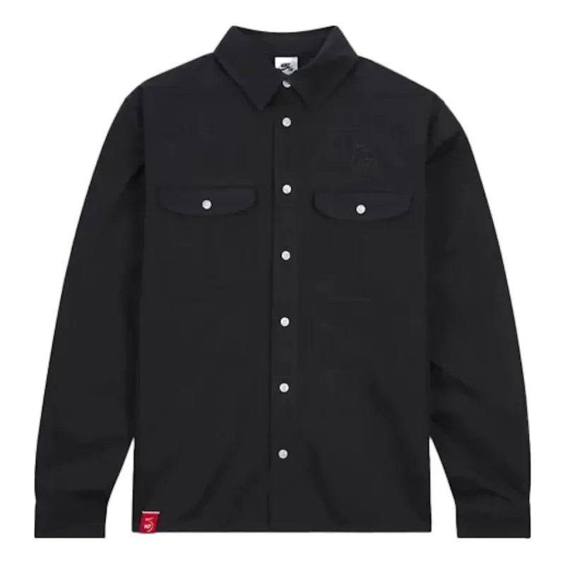 Nike SB x N7 Tanglin Long-Sleeve Button Up 'Black' FN0493-010 sold by KicksCrew