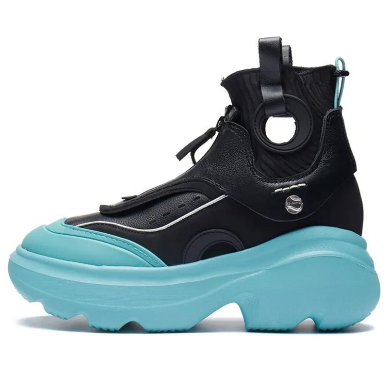 (WMNS) Li-Ning Puff High 'Black Blue' AZGS112-2 sold by KicksCrew