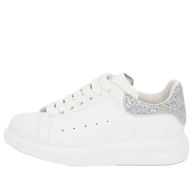 (WMNS) Alexander McQueen Oversized Sneaker 'White Holo Silver' 558945WHTQI9413 sold by KicksCrew