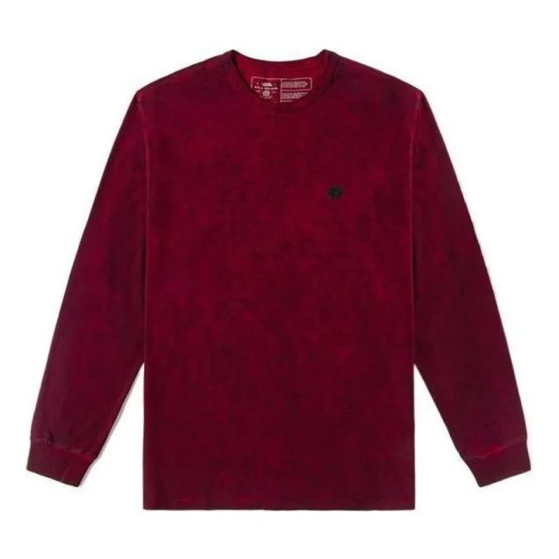 Vans Tie-dye Round Neck Long Sleeve T-shirt 'Beugundy' VN0A4S2GCAR sold by KicksCrew