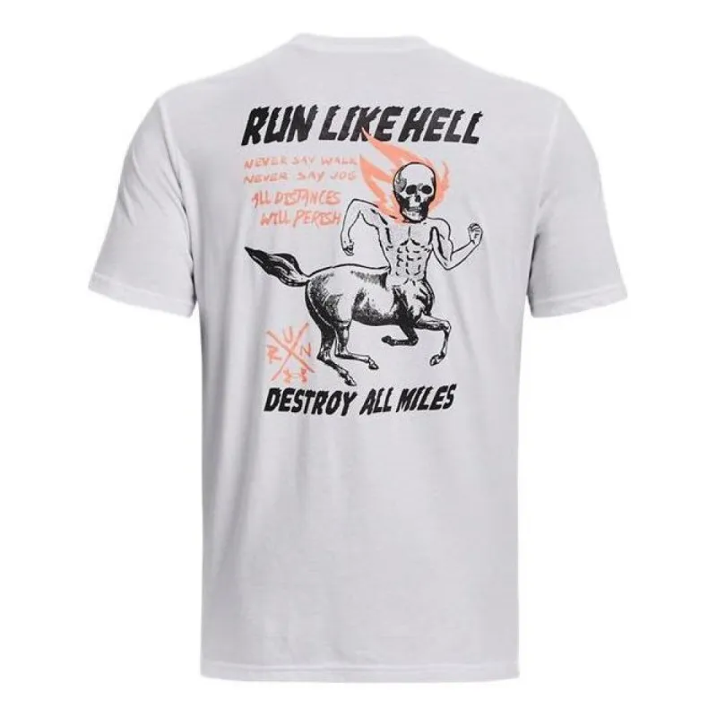 Under Armour Run Like Hell T-shirt 'White' 1376972-100 sold by KicksCrew