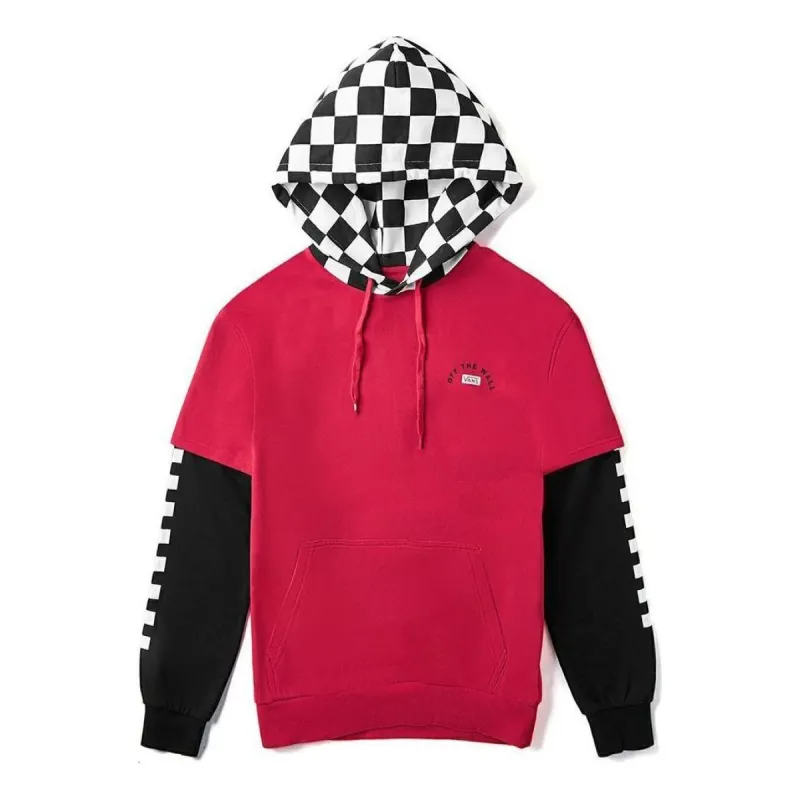 (WMNS) Vans False Two-piece Hoodie 'Red White Black' VN0A4BQXIZQ sold by KicksCrew