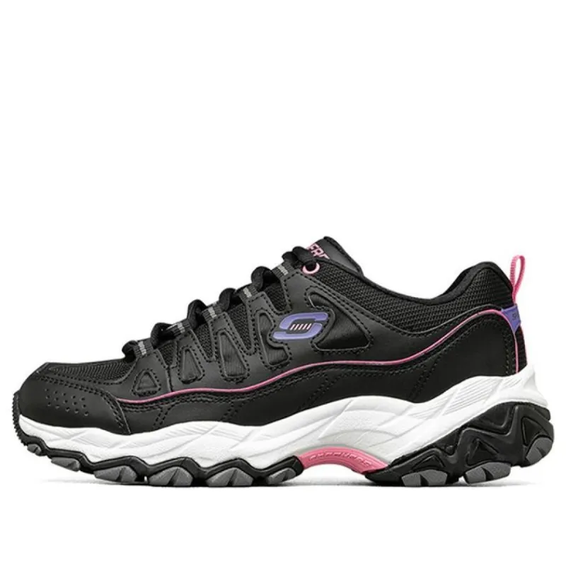 (WMNS) Skechers DLites Shoes 'Black Purple White' 66666315-BLK sold by KicksCrew