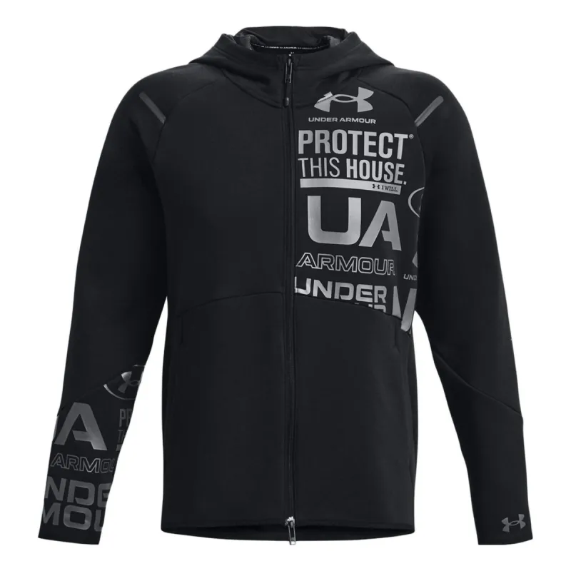 Under Armour Unstoppable Fleece Full-Zip Hoodie 'Black Silver' 1382281-001 sold by KicksCrew