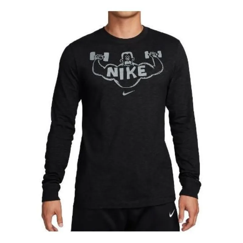 Nike Dri-FIT Long Sleeve Fitness T-Shirt 'Black' FJ2405-010 sold by KicksCrew