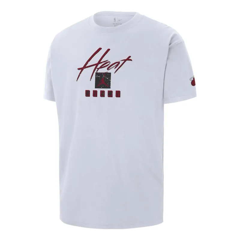 Air Jordan Miami Heat Courtside Statement Edition NBA Max90 T-Shirt 'White' FN1073-100 sold by KicksCrew