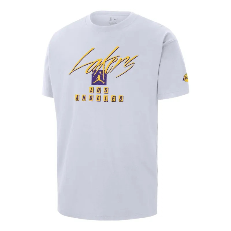Air Jordan Los Angeles Lakers Courtside Statement Edition NBA Max90 T-Shirt 'White' FN1069-100 sold by KicksCrew
