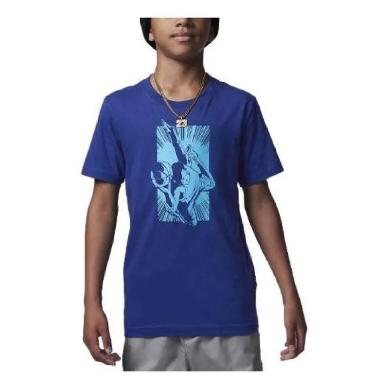 (GS) Air Jordan Burst T-Shirt 'Blue' 95C530-U1A sold by KicksCrew