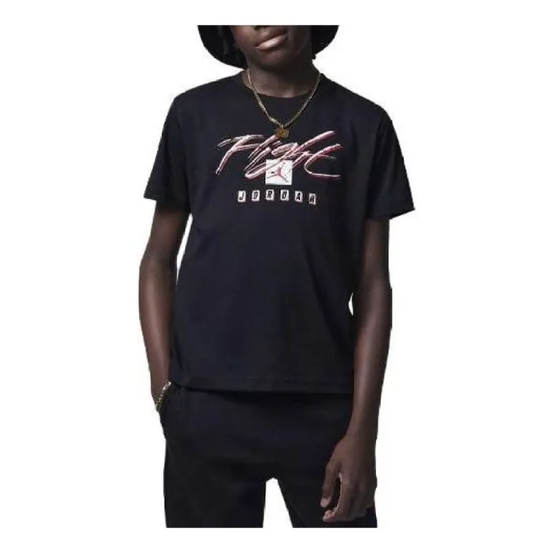 (GS) Air Jordan Flight Essential T-Shirt 'Black' 95C528-023 sold by KicksCrew