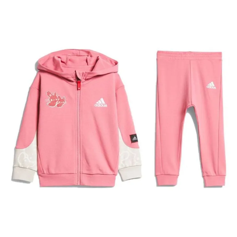 (PS) adidas IN Full-Zip Hooded Set 'Pink' IP7011 sold by KicksCrew