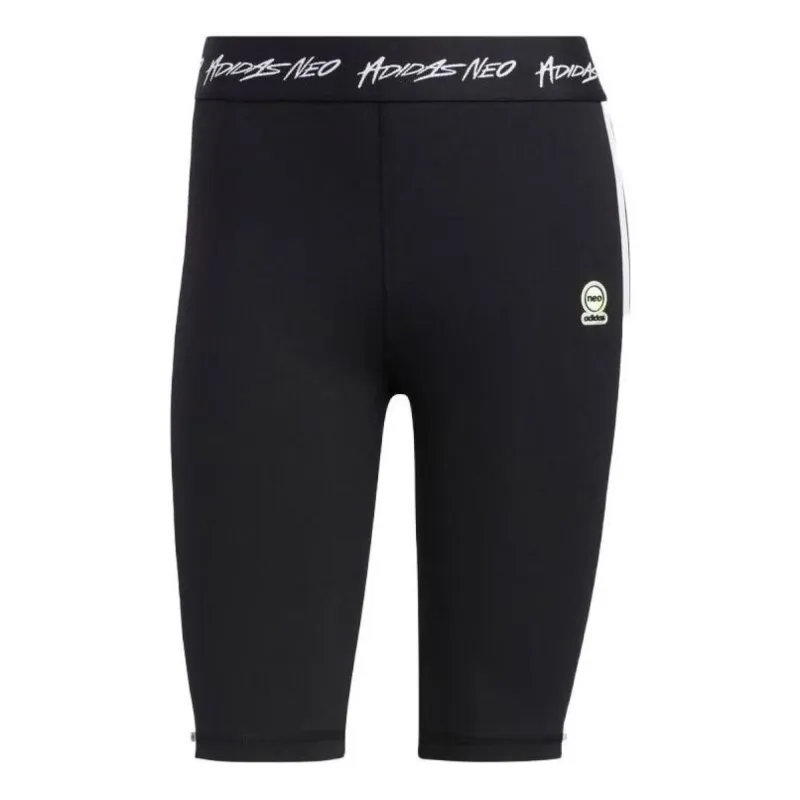 (WMNS) adidas Neo 3-Stripes Yoga Short Legging 'Black White' HN0033 sold by KicksCrew
