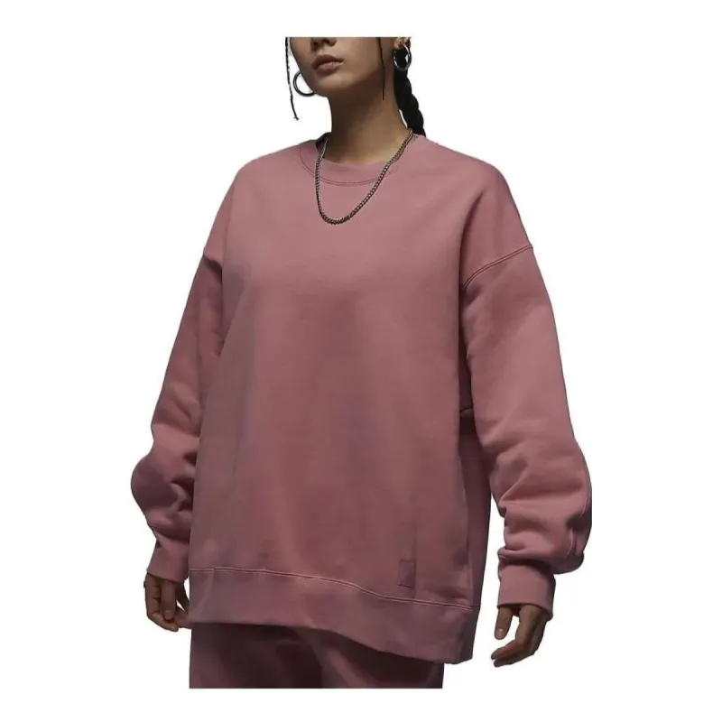 (WMNS) Air Jordan Flight Fleece Crewneck Sweatshirt 'Pink' FB5117-618 sold by KicksCrew