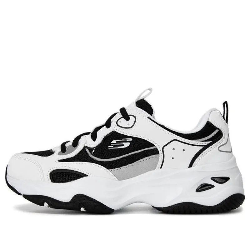 (WMNS) Skechers D'Lites 4.0 Shoes 'White Black' 896256-WBK sold by KicksCrew