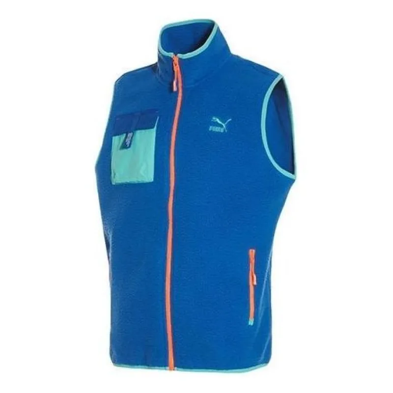 Puma XTG Trail Fleece Full Zip Pocket Vest 'Blue Orange' 596728-65 sold by KicksCrew