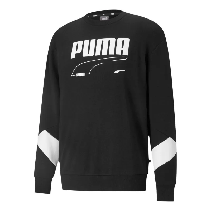 Puma Rebel Crew Sweatshirt 'Black White' 588855-01 sold by KicksCrew