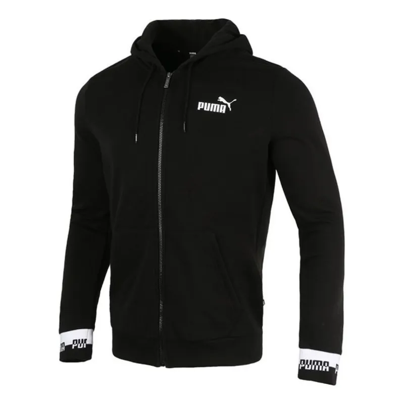 Puma Amplified Full-Zip Hoodied Jacket 'Black White' 588812-01 sold by KicksCrew