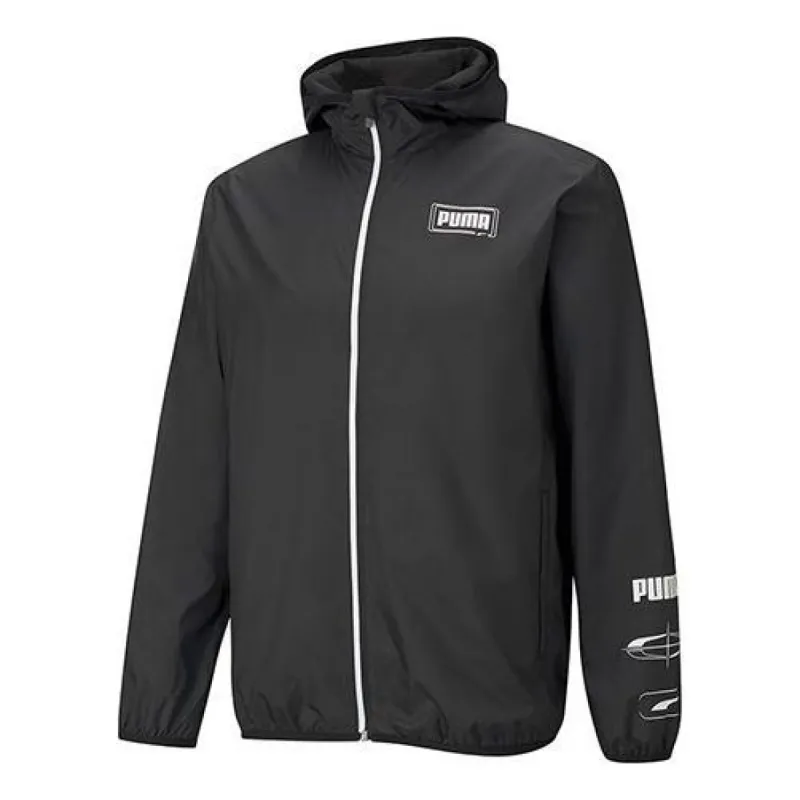 Puma Essentials Rebel Windbreaker Jacket 'Black White' 588784-01 sold by KicksCrew
