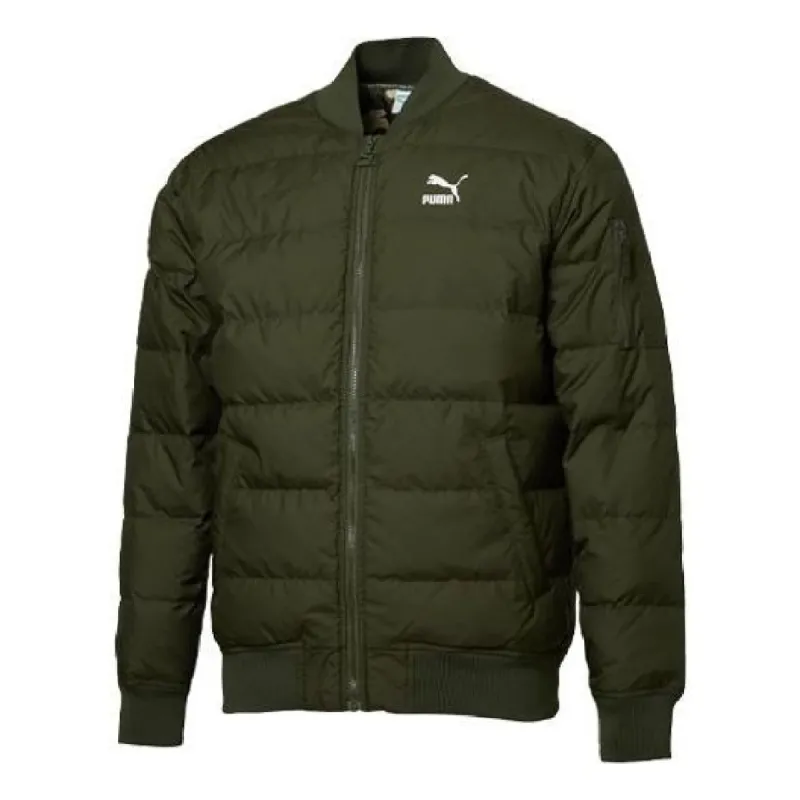 Puma Puffer Down Jacket 'Green White' 595979-70 sold by KicksCrew