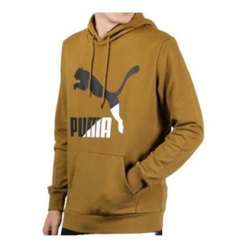 Puma Big Logo Hoodie 'Tan Black White' 595907-31 sold by KicksCrew