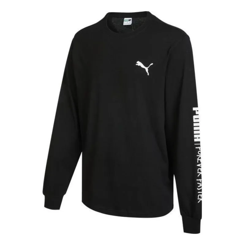 Puma Handwriting Long Sleeve T-Shirt 'Black' 539531-01 sold by KicksCrew