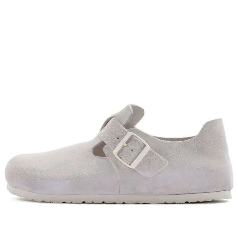 Birkenstock London Suede Leather Narrow Fit 'Antique White' 1024626 sold by KicksCrew