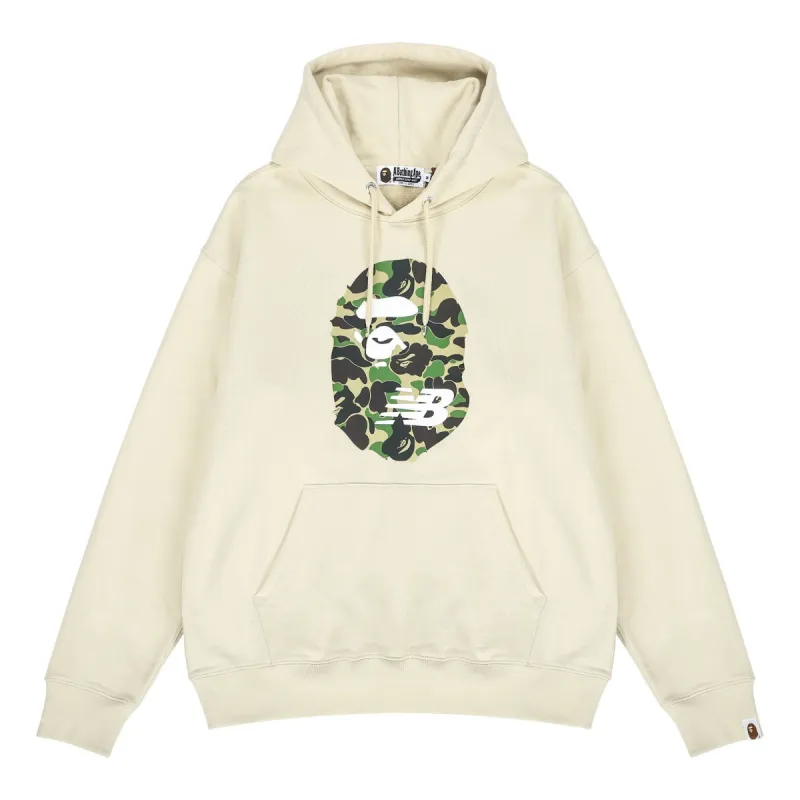 New Balance x Bape Ape Head Relaxed Fit Pullover Hoodie 'Beige Green' BPSW0000-BGX sold by KicksCrew