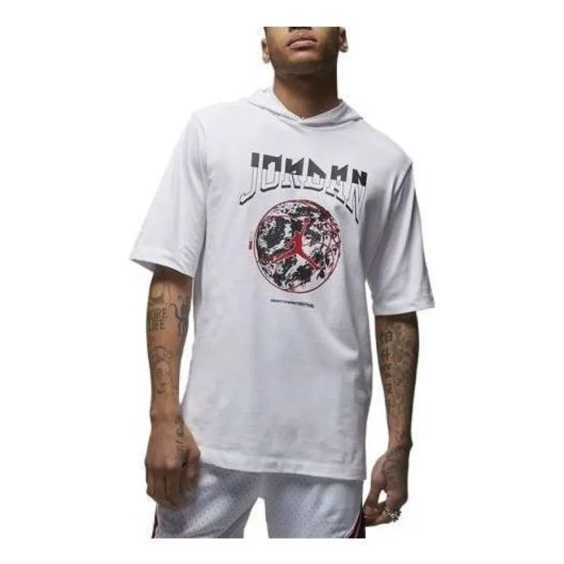 Air Jordan Sport Hooded T-Shirt 'White Black' FB7427-100 sold by KicksCrew