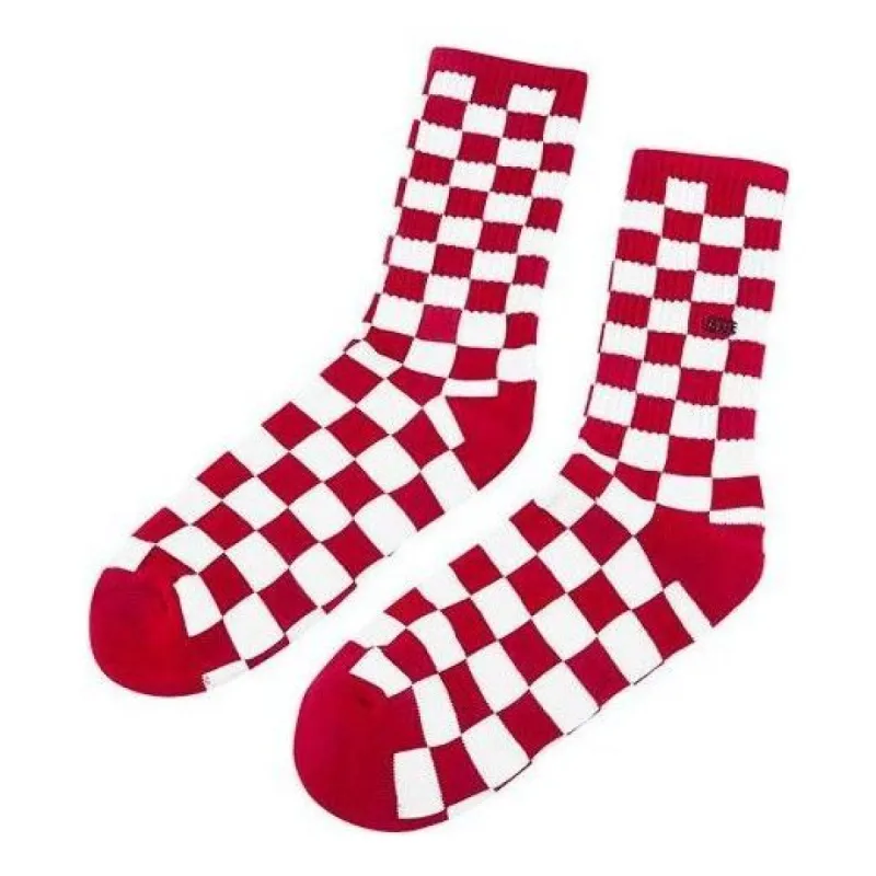 Vans Checkerboard Crew II Socks 'Red White' VN0A3H3NRLM sold by KicksCrew