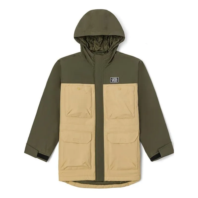Vans Logo Zip Hooded Jacket 'Tan Green' VN000915YUU sold by KicksCrew