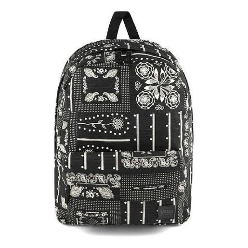 Vans Fashion Printed Backpack 'Black White' VN00021MCQ8 sold by KicksCrew