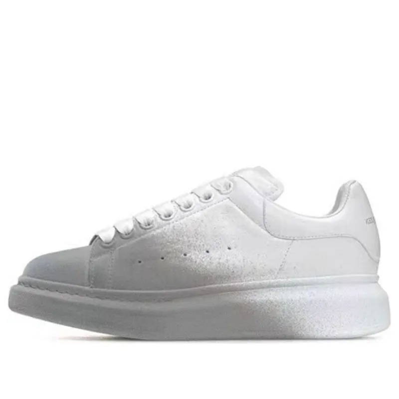 (WMNS) Alexander McQueen Oversized Sneaker 'White Grey Velvet Spray' 586388WHWM29705 sold by KicksCrew