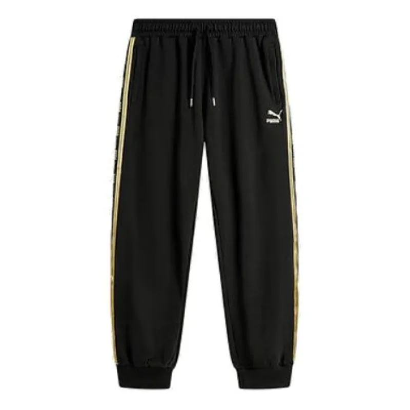 PUMA Classics Sweatpants 'Black Yellow' 625823-01 sold by KicksCrew